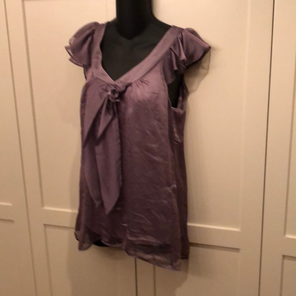 Peridot purple tunic with front bow